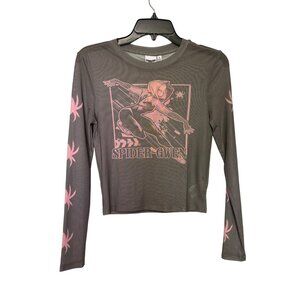 Spider-Man Across The Spider-Verse Spider-Gwen Graphic Crop Top Womens Small NWT